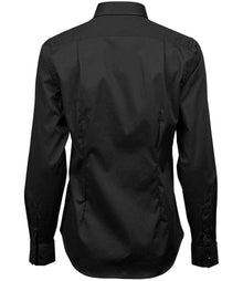 Tee Jays Ladies Stretch Luxury Long Sleeve Poplin Shirt T4025 - T4025 Black Back