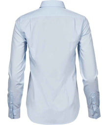 Tee Jays Ladies Stretch Luxury Long Sleeve Poplin Shirt T4025 - T4025 Light Blue Back