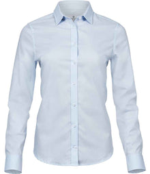 Tee Jays Ladies Stretch Luxury Long Sleeve Poplin Shirt T4025 - Light Blue