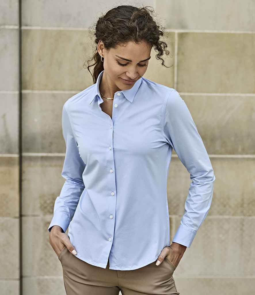 Tee Jays Ladies Active Long Sleeve Stretch Shirt T4031 - T4031 Light Blue Model