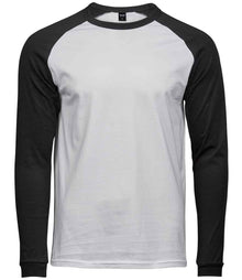 Tee Jays Long Sleeve Baseball T-Shirt T5072 - White/Black