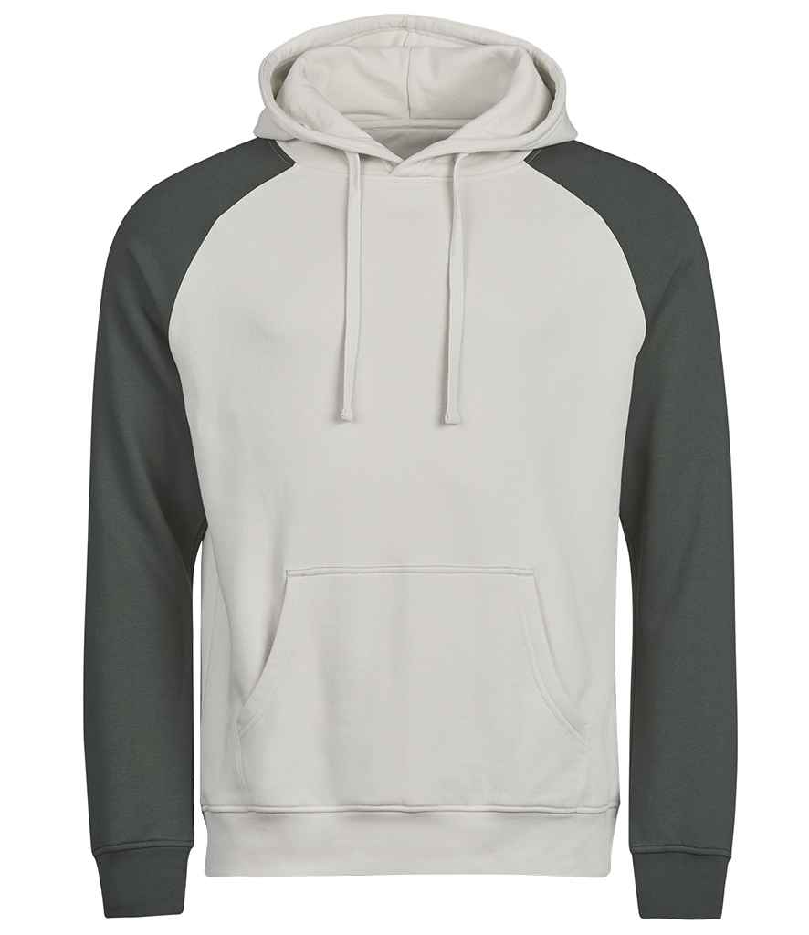 Tee Jays Unlabeled Two-Tone Hooded Sweatshirt T5156 - Cement/Dark Green