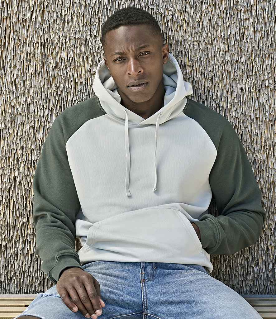 Tee Jays Unlabeled Two-Tone Hooded Sweatshirt T5156 - T5156 Cement/Dark Green Model