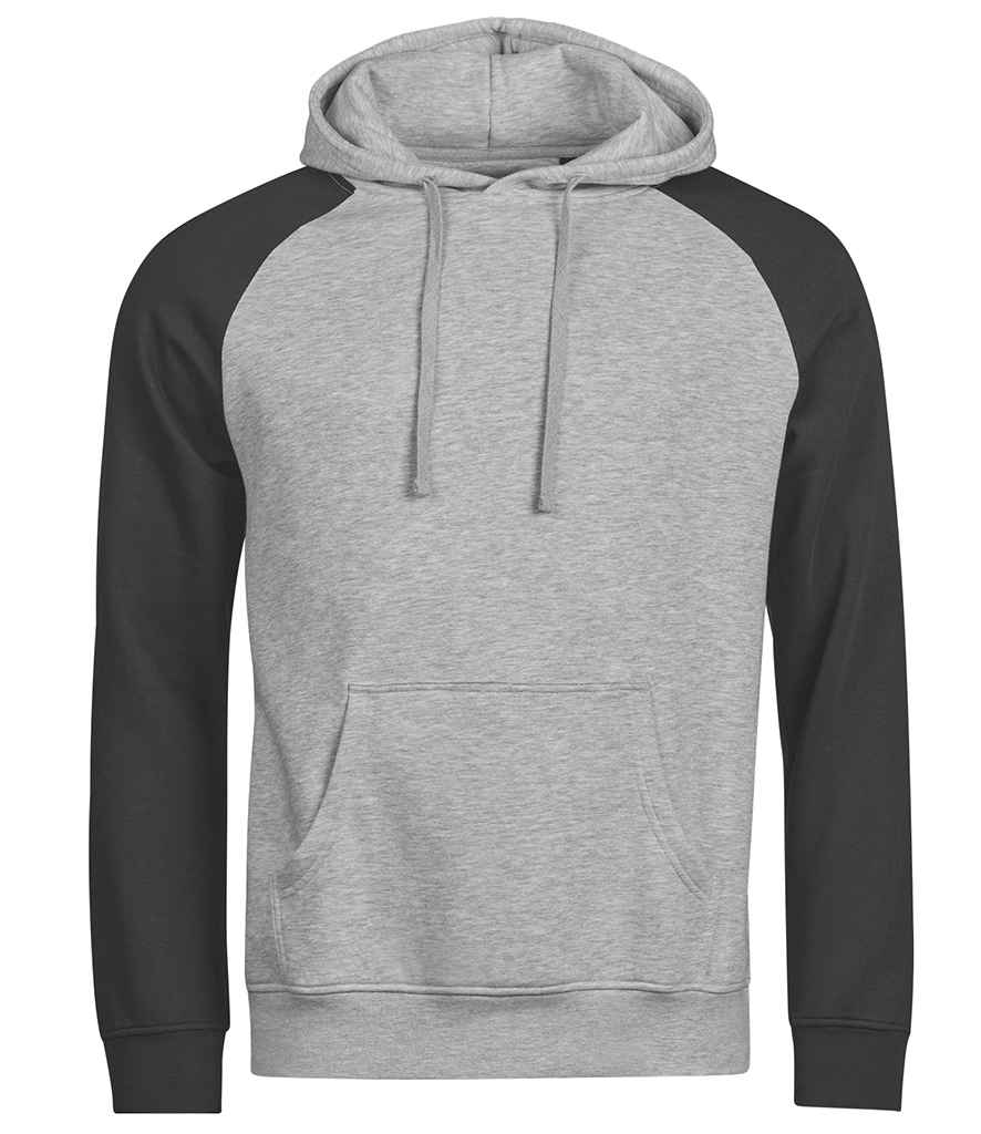 Tee Jays Unlabeled Two-Tone Hooded Sweatshirt T5156 - Heather Grey/Black