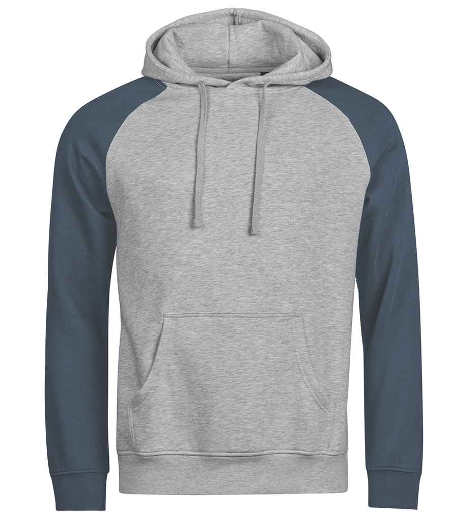 Tee Jays Unlabeled Two-Tone Hooded Sweatshirt T5156 - Heather Grey/Ink
