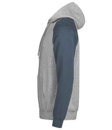 Tee Jays Unlabeled Two-Tone Hooded Sweatshirt T5156 - T5156 Heather Grey/Ink Side