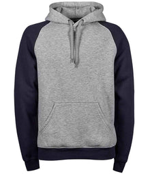 Tee Jays Two Tone Raglan Hooded Sweatshirt T5432 - Heather Grey/Navy