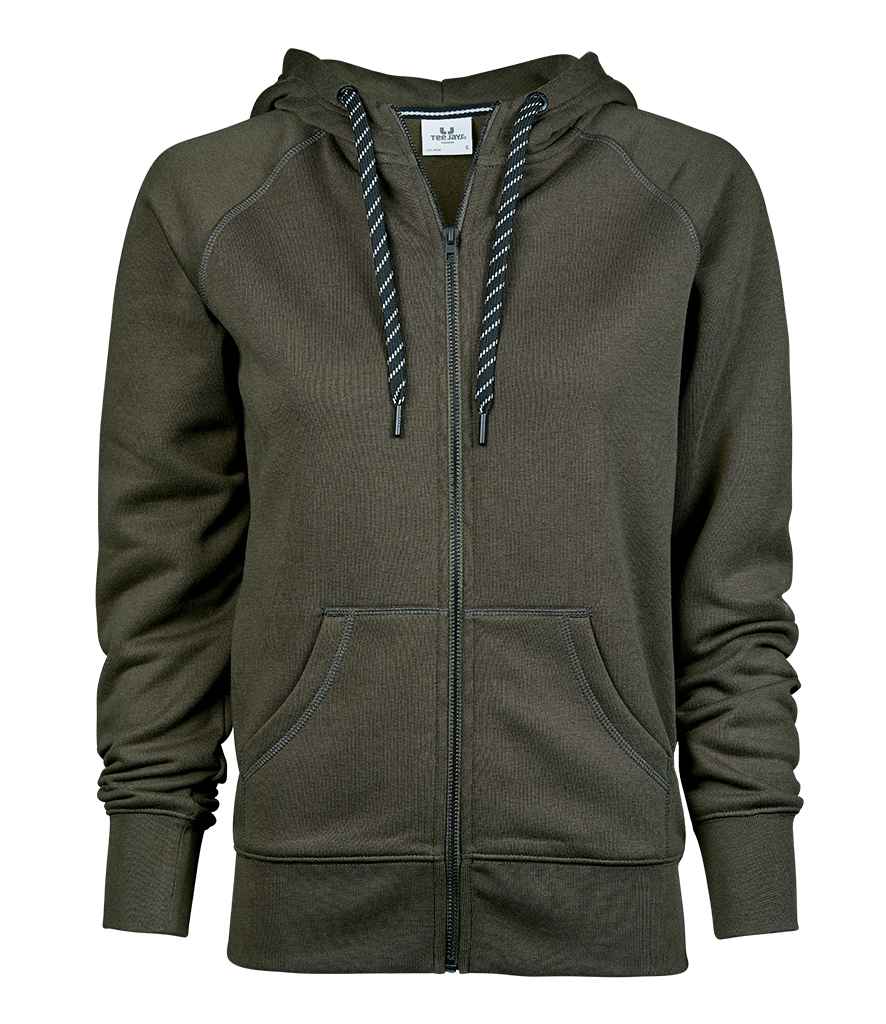 Tee Jays Ladies Fashion Zip Hooded Sweatshirt T5436 - Deep Green