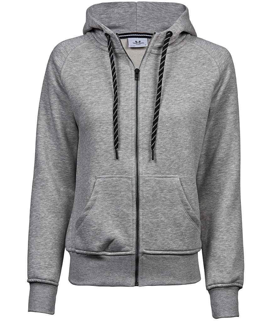 Tee Jays Ladies Fashion Zip Hooded Sweatshirt T5436 - Heather Grey