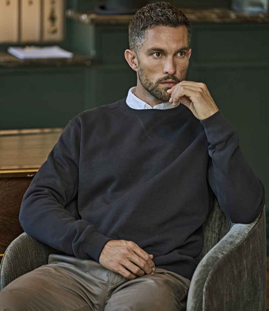 Tee Jays Ribbed Interlock Crew Neck Sweatshirt T5504 - T5504 Black Model