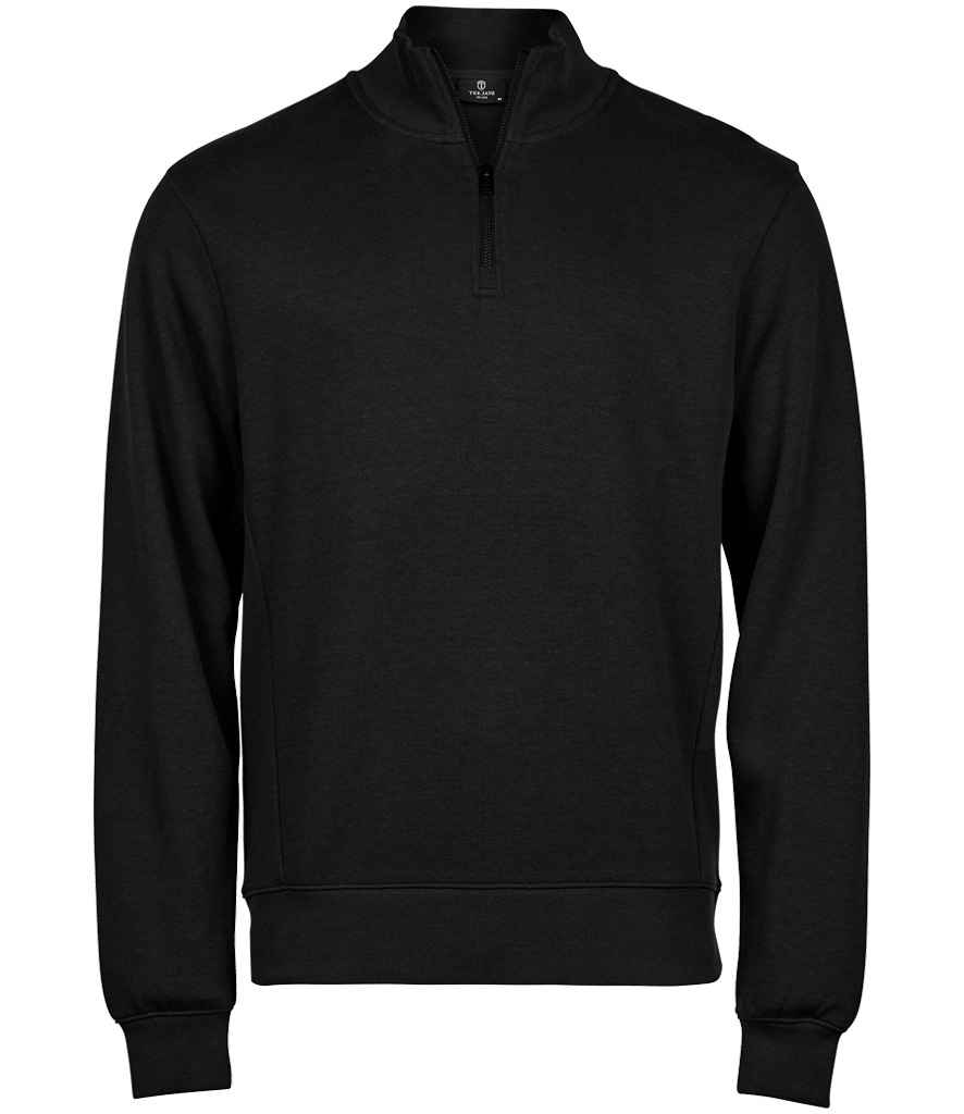 Tee Jays Ribbed Interlock Half Zip Sweatshirt T5506 - Black