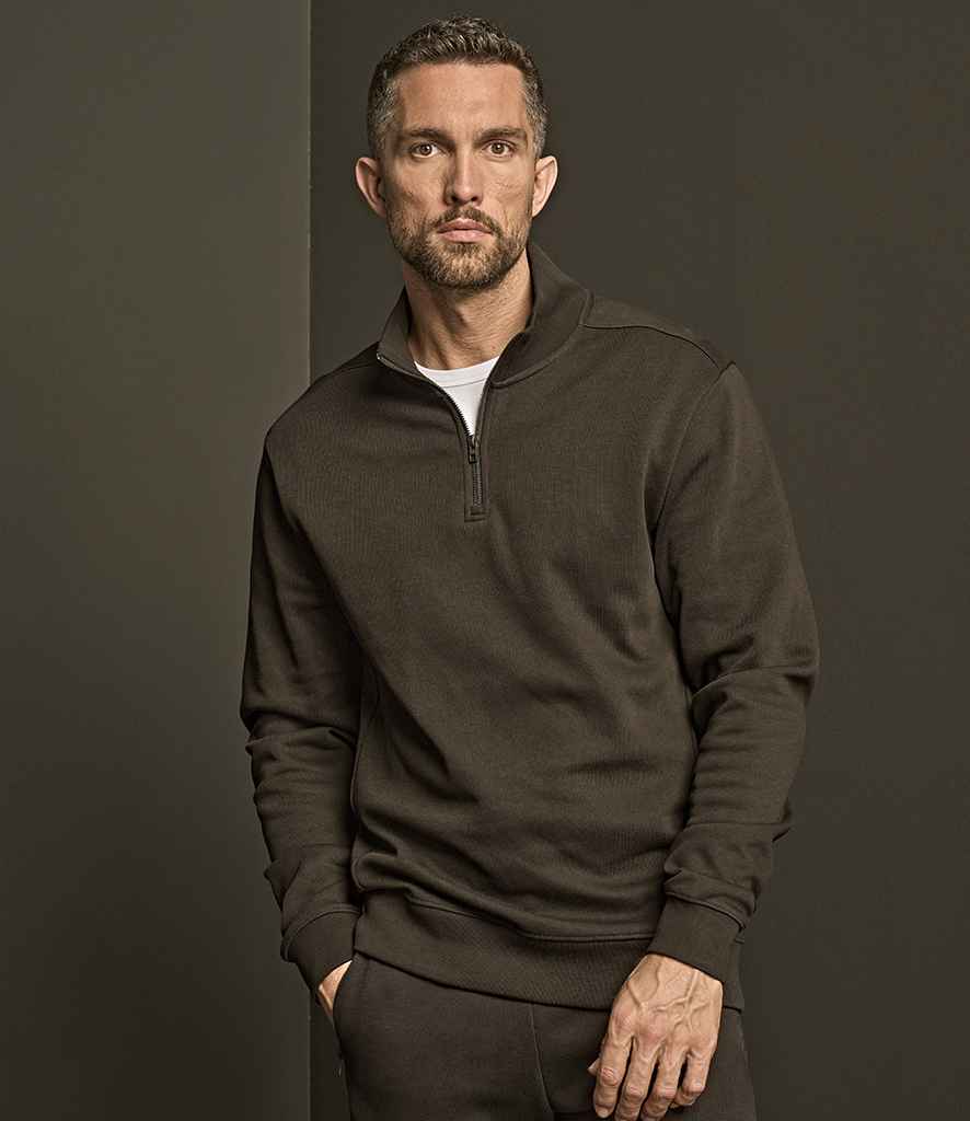 Tee Jays Ribbed Interlock Half Zip Sweatshirt T5506 - T5506 Black Model