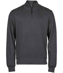 Tee Jays Ribbed Interlock Half Zip Sweatshirt T5506 - Dark Grey
