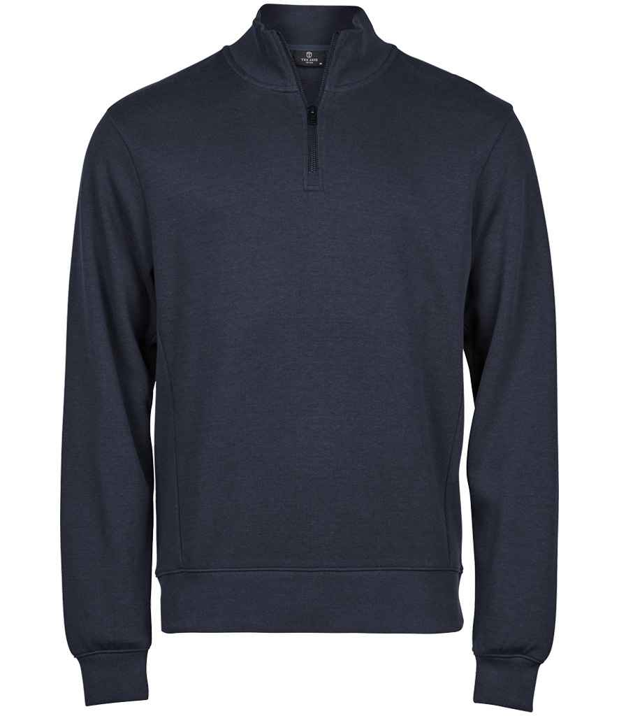 Tee Jays Ribbed Interlock Half Zip Sweatshirt T5506 - Navy