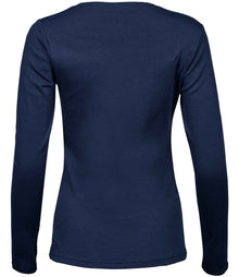 Tee Jays Ladies Long Sleeve Interlock T-Shirt T590 - T590 Navy Back