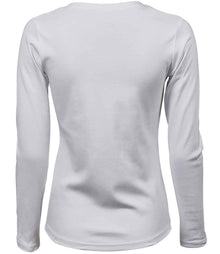Tee Jays Ladies Long Sleeve Interlock T-Shirt T590 - T590 White Back