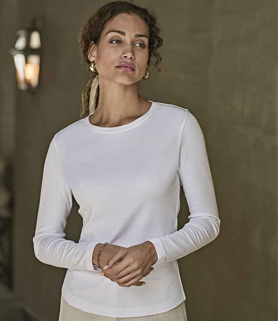 Tee Jays Ladies Long Sleeve Interlock T-Shirt T590 - T590 White Model