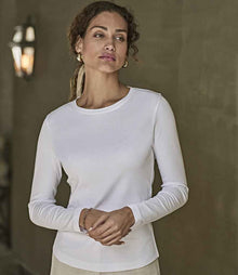 Tee Jays Ladies Long Sleeve Interlock T-Shirt T590 - T590 White Model