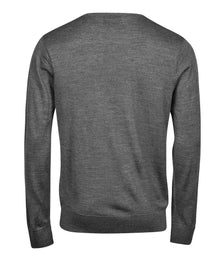 Tee Jays Merino Blend Crew Neck Sweater T6000 - T6000 Grey Melange Back