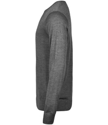 Tee Jays Merino Blend Crew Neck Sweater T6000 - T6000 Grey Melange Side