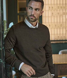 Tee Jays Merino Blend Crew Neck Sweater T6000 - T6000 Mocha Model