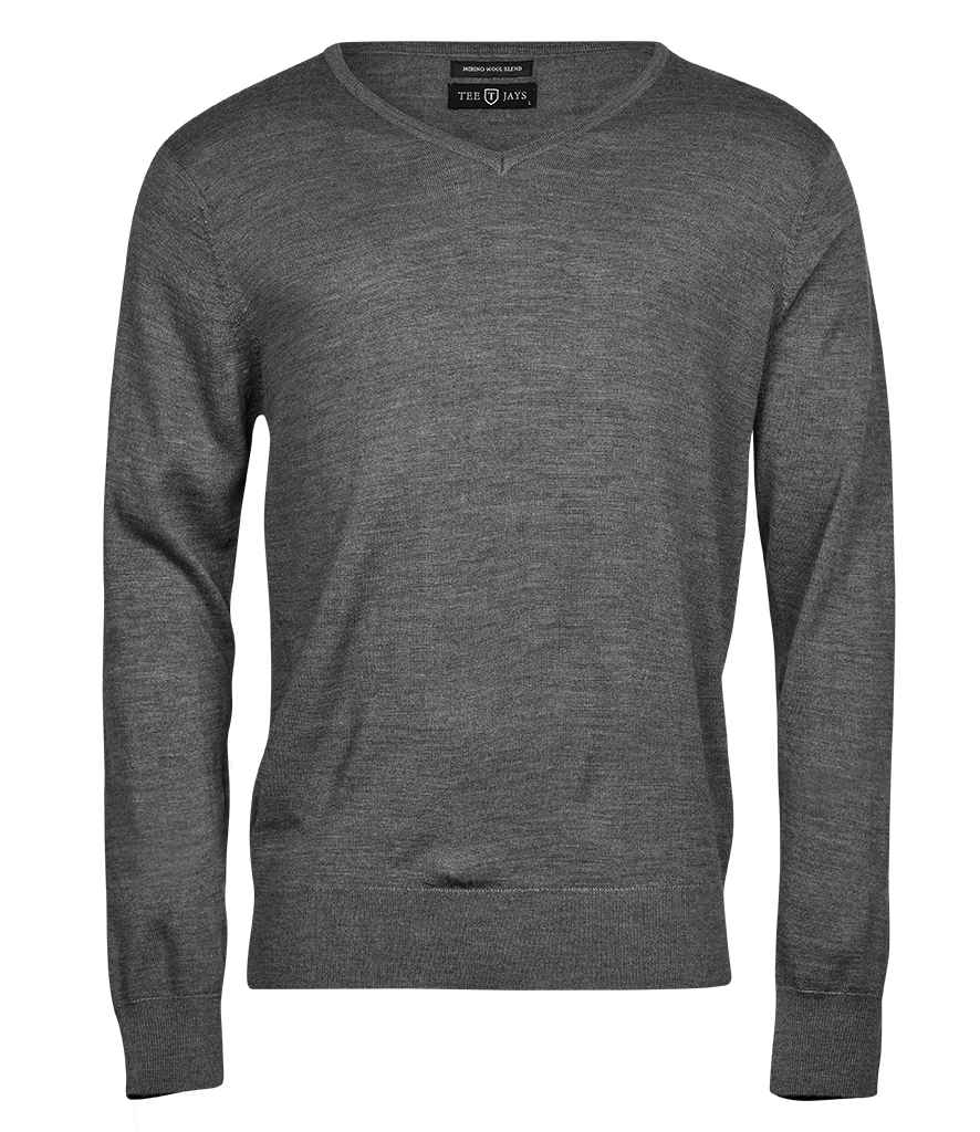Tee Jays Merino Blend V Neck Sweater T6001 - Grey Melange
