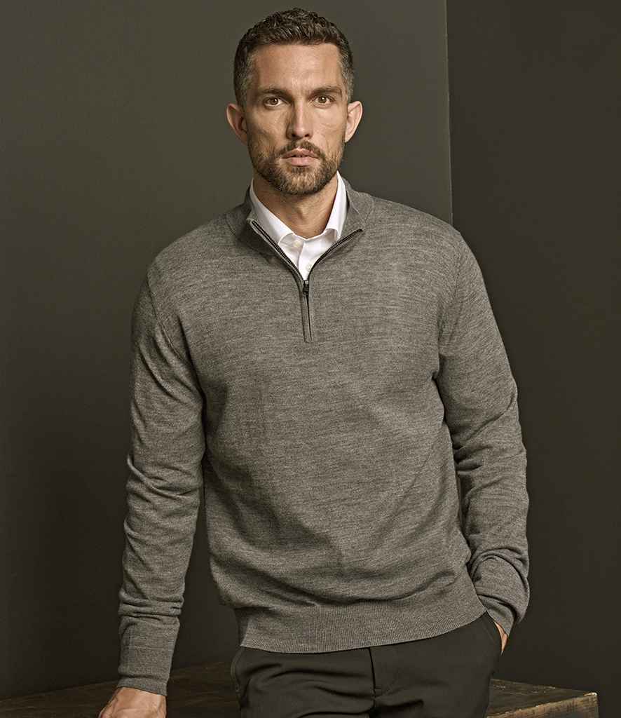 Tee Jays Half Zip Sweater T6010 - T6010 Grey Melange Model