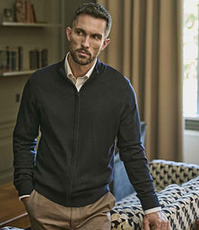 Tee Jays Knitted Full Zip Sweater T6012 - T6012 Black Model