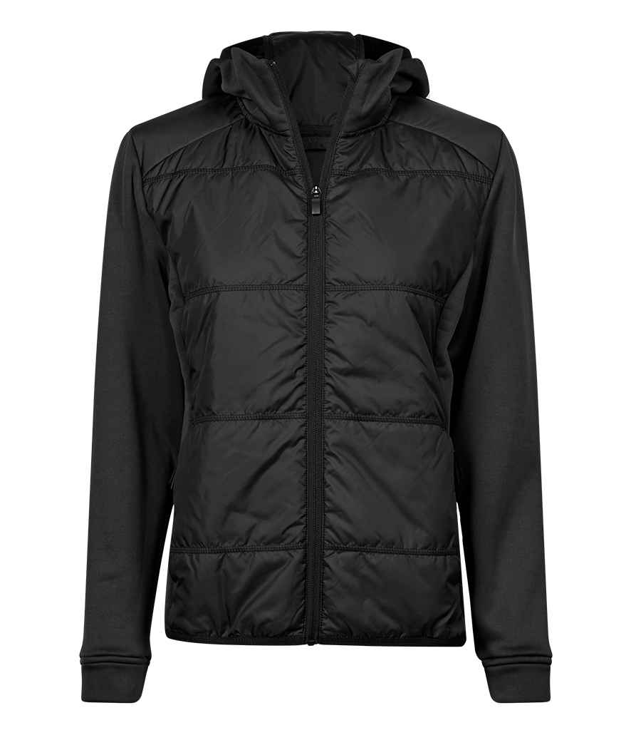 Tee Jays Ladies Hybrid-Stretch Hooded Jacket T9113 - Black/Black