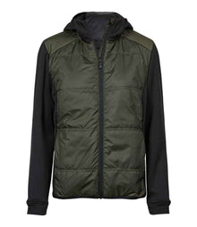 Tee Jays Ladies Hybrid-Stretch Hooded Jacket T9113 - Deep Green/Black