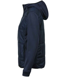 Tee Jays Ladies Hybrid-Stretch Hooded Jacket T9113 - T9113 Navy/Navy Side