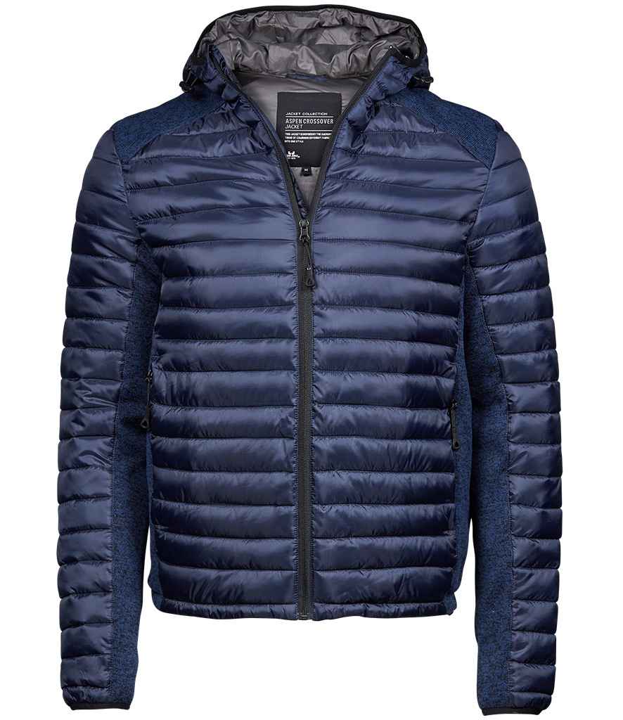 Tee Jays Crossover Hooded Padded Outdoor Jacket T9610 - Navy/Navy Melange