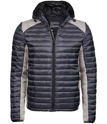 Tee Jays Crossover Hooded Padded Outdoor Jacket T9610 - Space Grey/Grey Melange