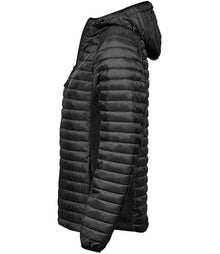Tee Jays Ladies Crossover Hooded Padded Outdoor Jacket T9611 - T9611 Black/Black Melange Side