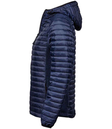Tee Jays Ladies Crossover Hooded Padded Outdoor Jacket T9611 - T9611 Navy/Navy Melange Side