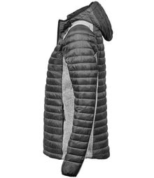 Tee Jays Ladies Crossover Hooded Padded Outdoor Jacket T9611 - T9611 Space Grey/Grey Melange Side