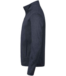 Tee Jays Knitted Outdoor Fleece Jacket T9615 - T9615 Navy Melange Side
