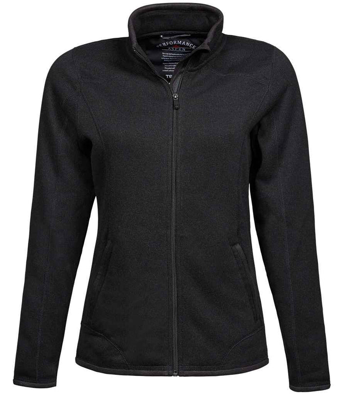 Tee Jays Ladies Knitted Outdoor Fleece Jacket T9616 - Black