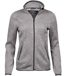 Tee Jays Ladies Knitted Outdoor Fleece Jacket T9616 - Grey Melange