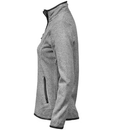 Tee Jays Ladies Knitted Outdoor Fleece Jacket T9616 - T9616 Grey Melange Side