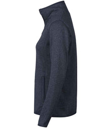 Tee Jays Ladies Knitted Outdoor Fleece Jacket T9616 - T9616 Navy Melange Side