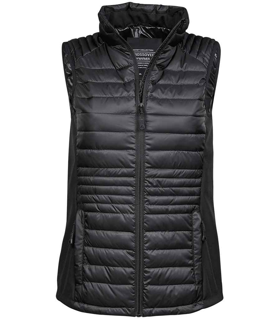 Tee Jays Ladies Crossover Padded Bodywarmer T9625 - Black/Black