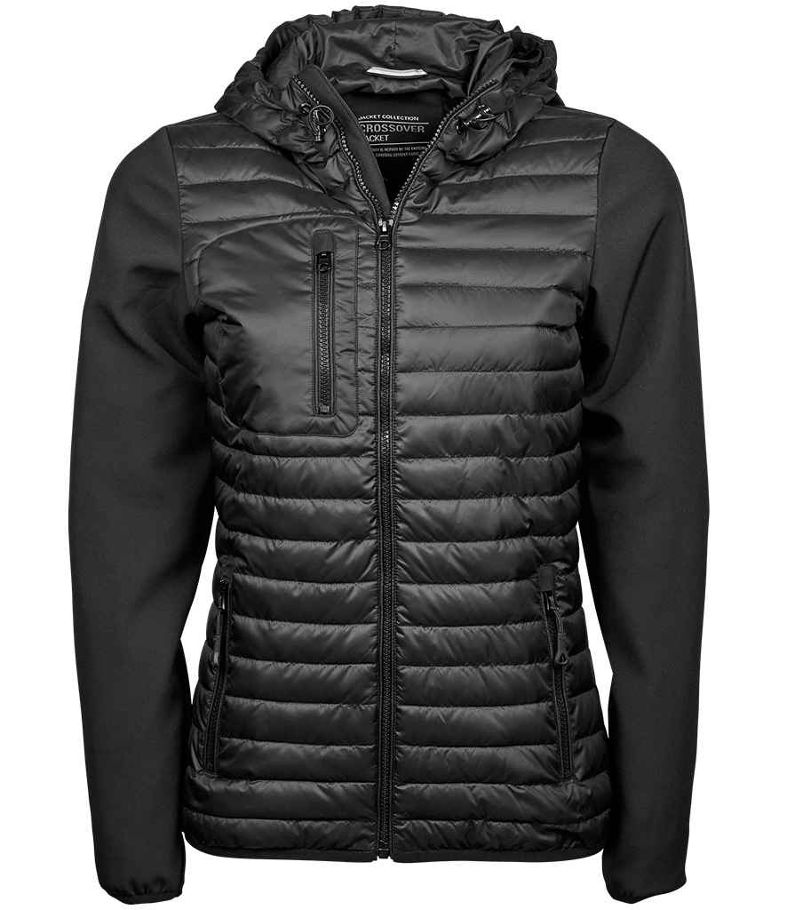 Tee Jays Ladies Crossover Hooded Jacket T9629 - Black/Black