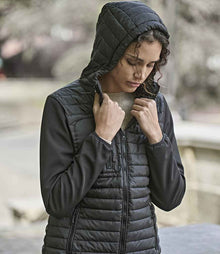 Tee Jays Ladies Crossover Hooded Jacket T9629 - T9629 Black/Black Model
