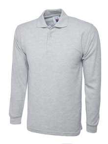Longsleeve Poloshirt UC113 - Heather Grey