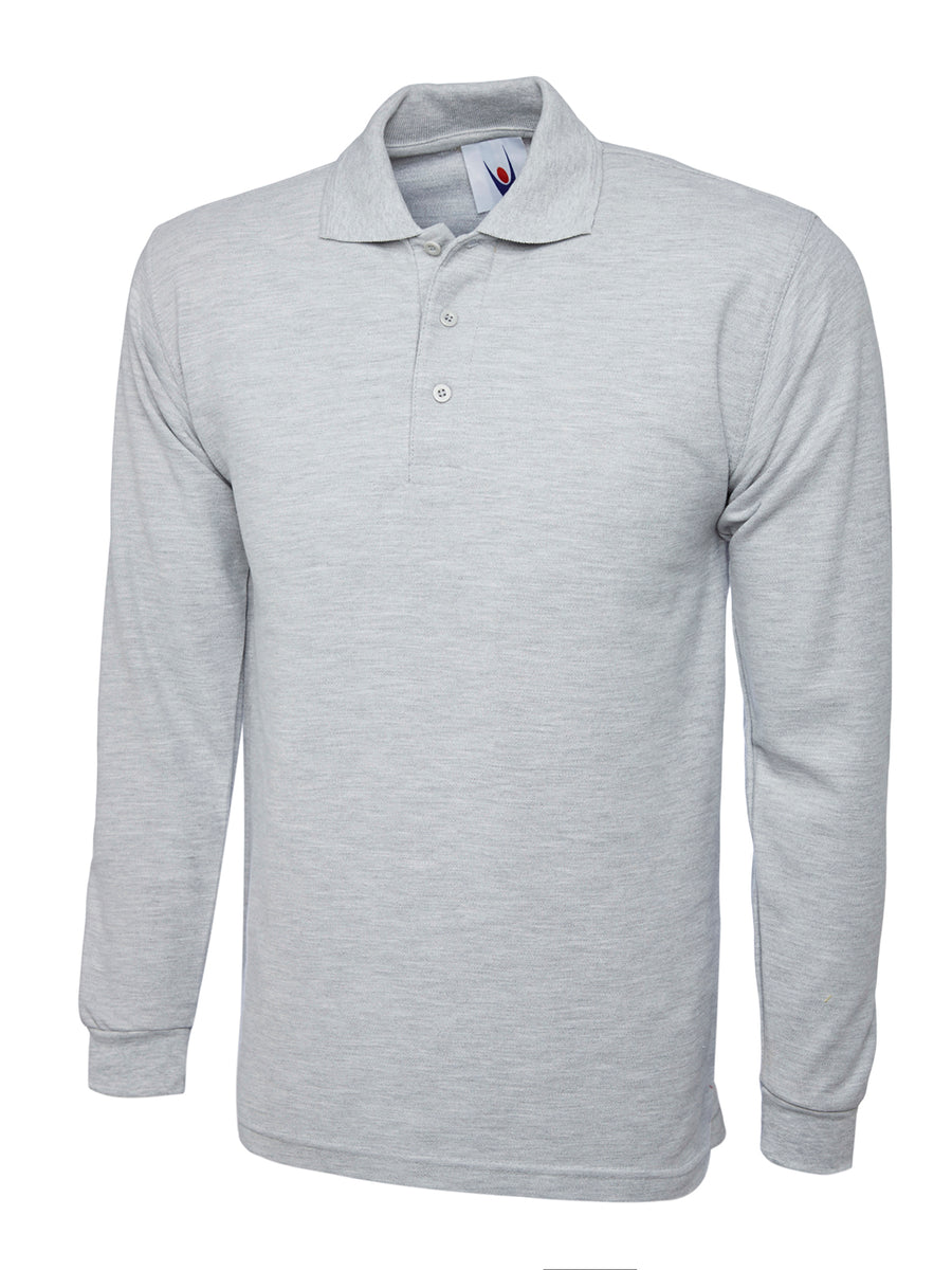 Longsleeve Poloshirt UC113 - Heather Grey