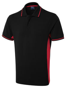 Two Tone Polo Shirt UC117 - Black/Red