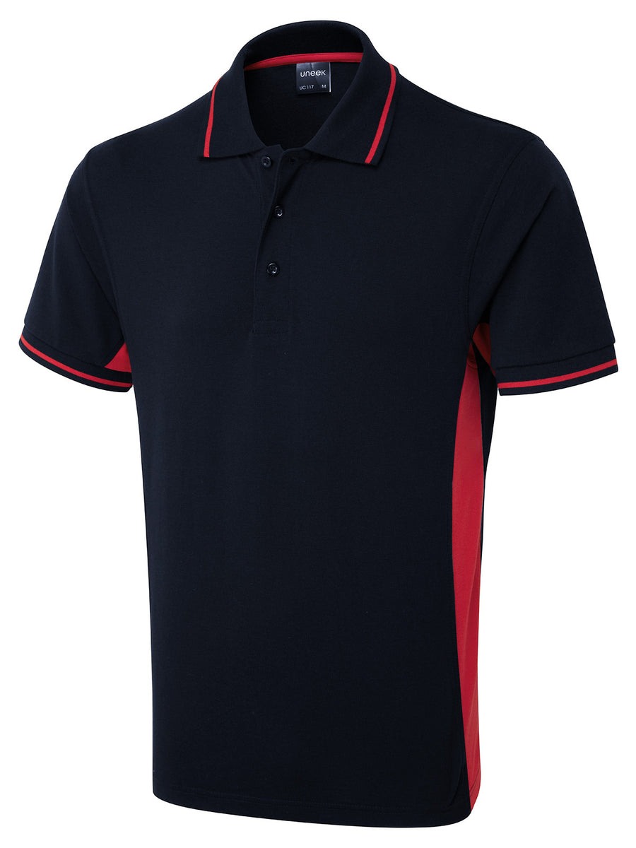 Two Tone Polo Shirt UC117 - Navy/Red