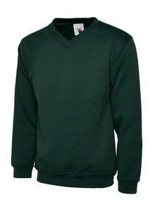 Childrens V Neck Sweatshirt UC206 - Bottle Green