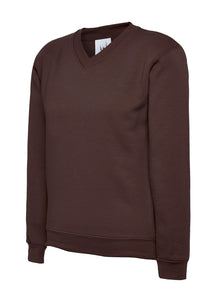 Childrens V Neck Sweatshirt UC206 - Brown